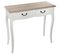 Console En Bois Avec 2 Tiroirs, Coloris Blanc/chêne - Dim : L.87 X L.34 X H.78 Cm