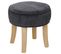 Tabouret Rond En Pin Et Polyester Coloris Gris Foncé - Dim : L.35 X L.35 X H.35 Cm