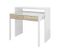 Console Extensible Coloris Blanc Et Chêne - Dim : 88 X 99 X 36 Cm