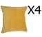 Lot De 4 Coussins En Polyester Coloris Ocre - Dim : L.45 X L.45 Cm