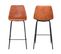 Lot De 2 Tabourets De Bar Vintage Lucien Cognac - Hauteur D'assise 65cm