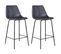 Lot De 2 Tabourets De Bar Vintage Lucien Gris Foncé - Hauteur D'assise 65cm