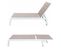 Lot De 2 Bains De Soleil Barbados En Textilène Taupe - Aluminium Blanc