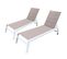 Lot De 2 Bains De Soleil Barbados En Textilène Taupe - Aluminium Blanc