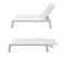 Lot De 2 Bains De Soleil Barbados En Textilène Blanc - Aluminium Blanc