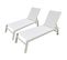 Lot De 2 Bains De Soleil Barbados En Textilène Blanc - Aluminium Blanc