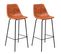 Lot De 2 Tabourets De Bar Vintage Lucien Cognac - Hauteur D'assise 75cm