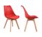 Lot De 4 Chaises Scandinaves Nora Rouge Avec Coussin