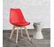 Lot De 4 Chaises Scandinaves Nora Rouge Avec Coussin