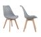 Lot De 4 Chaises Scandinaves Nora Grises Avec Coussin