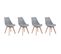 Lot De 4 Chaises Scandinaves Nora Grises Avec Coussin