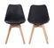 Lot De 2 Chaises Scandinaves Nora Noires Avec Coussin