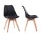 Lot De 2 Chaises Scandinaves Nora Noires Avec Coussin