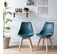 Lot De 2 Chaises Scandinaves Nora Bleues Avec Coussin