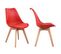 Lot De 2 Chaises Scandinaves Nora Rouge Avec Coussin