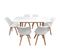 Ensemble Table Extensible 120/160cm Helga Et 6 Chaises Nora Blanc