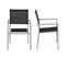 Lot De 8 Chaises En Aluminium Gris - Textilène Noir