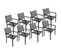 Lot De 8 Chaises En Aluminium Anthracite - Textilène Gris