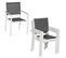 Lot De 4 Chaises En Aluminium Blanc - Textilène Gris