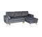 Canapé D'angle Convertible James 3 Places En Velours Gris