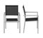 Lot De 10 Chaises En Aluminium Gris - Textilène Noir