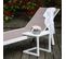 Set Bain De Soleil Et Table D'appoint Barbados En Textilène Taupe - Aluminium Blanc