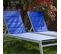 Lot De 2 Bains De Soleil Barbados En Textilène Bleu - Aluminium Blanc