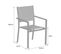 Lot De 4 Chaises Rembourrées En Aluminium Blanc - Textilène Gris