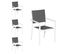 Lot De 4 Chaises Rembourrées En Aluminium Blanc - Textilène Gris