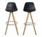 Lot De 2 Tabourets Scandinaves Tobias Noirs Avec Coussin