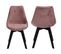 Lot De 2 Chaises En Velours Nora Roses Avec Coussin