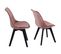 Lot De 2 Chaises En Velours Nora Roses Avec Coussin