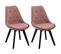 Lot De 2 Chaises En Velours Nora Roses Avec Coussin