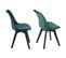 Lot De 4 Chaises En Velours Nora Vertes Avec Coussin