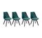 Lot De 4 Chaises En Velours Nora Vertes Avec Coussin