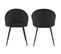 Lot De 2 Chaises Vintage Diane Velours Noir