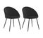 Lot De 2 Chaises Vintage Diane Velours Noir