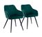 Lot De 2 Chaises En Velours Bertille Vertes