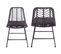 Lot De 2 Chaises En Rotin Synthétique Noires Avec Coussins Oka