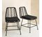 Lot De 2 Chaises En Rotin Synthétique Noires Avec Coussins Oka