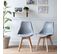 Lot De 2 Chaises Scandinaves Nora Grises Avec Coussin