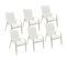 Lot De 6 Chaises Marbella En Textilène Blanc - Aluminium Blanc