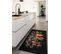 Tapis De Cuisine Rectangulaire Lavable En Machine Epices 80x150 Cm - Stampa 8171 - Noir