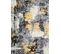 Tapis Salon Rectangulaire Lavable En Machine Motif Effet Marbré Doré 160x230 cm - Stampa 2222 - Gris