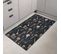 Tapis De Cuisine Rectangulaire Lavable En Machine Ustensils 80x150 Cm - Stampa 8515 - Noir