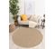 Tapis De Salon Intérieur Extérieur Rectangle Nature  Aspect Jute Beige 160x160cm