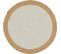 Tapis Fait Main Jute Rond Lima Beige Et Gris 80x80cm