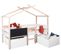 Lit Cabane Alto  + Tiroirs 90x200 Blanc Nordic Factory