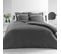 Parure Housse De Couette Percale Satine Anthracite 240x220cm