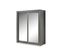 Armoire 2 Portes Coulissantes Miroir/bois Massif Gris - Gabriel